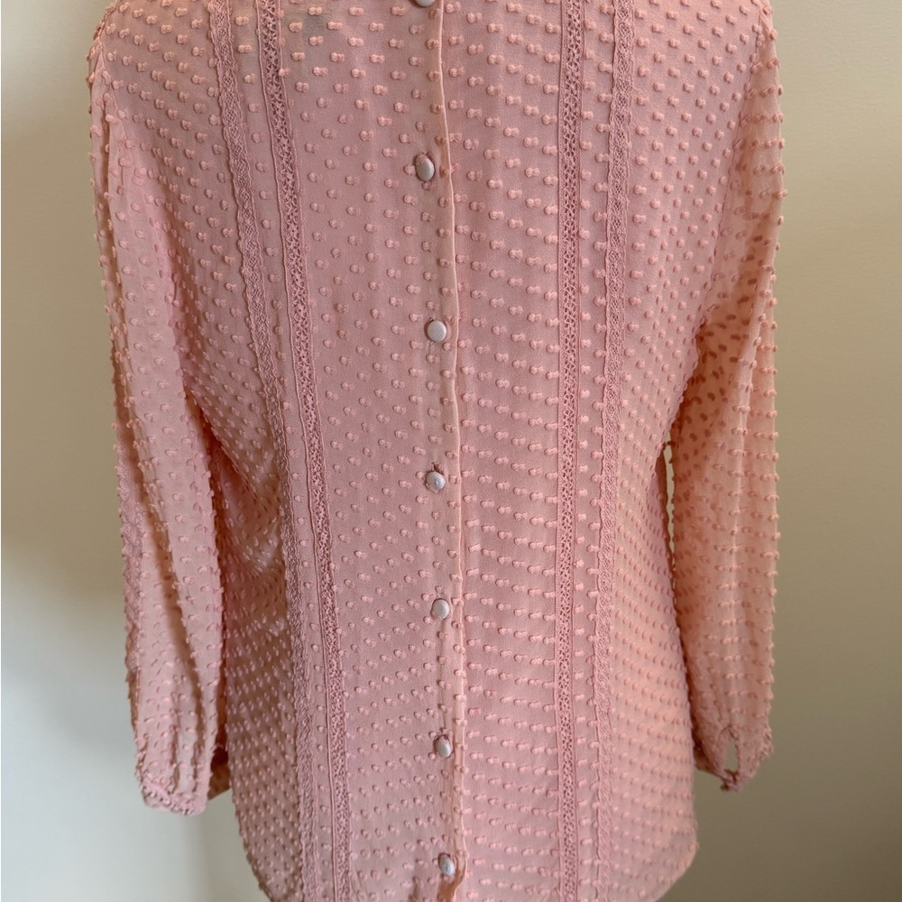 J. Crew Swiss Dot Long sleeve Top Size 8 Romantic Preppy Coquette Career Chic - Picture 6 of 11